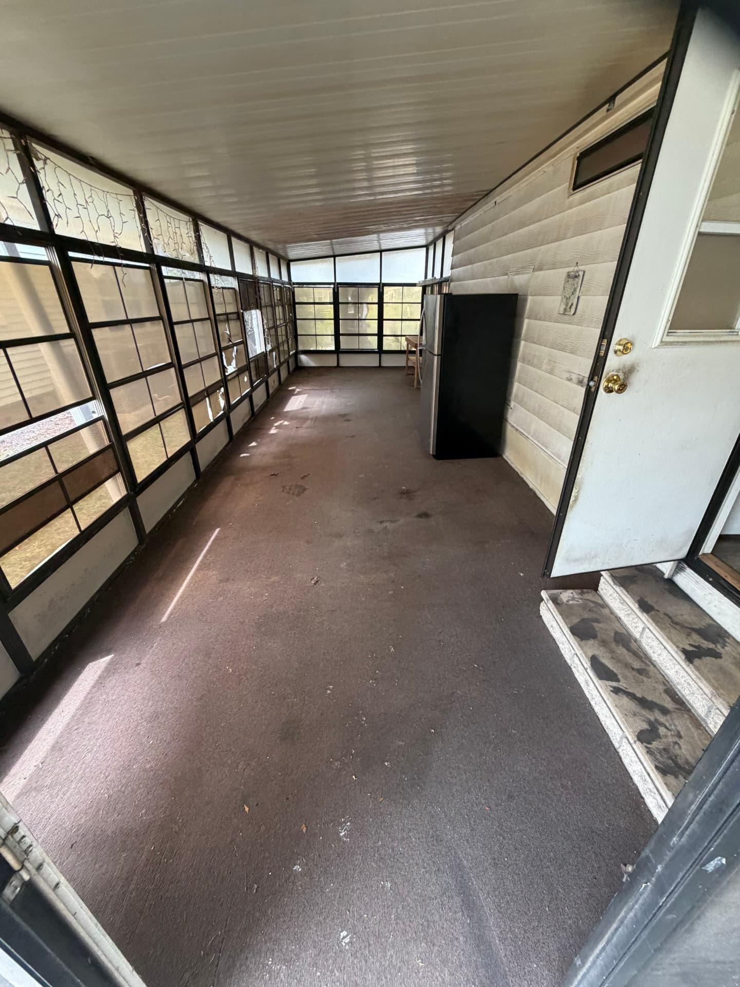 Screened porch after cleanout